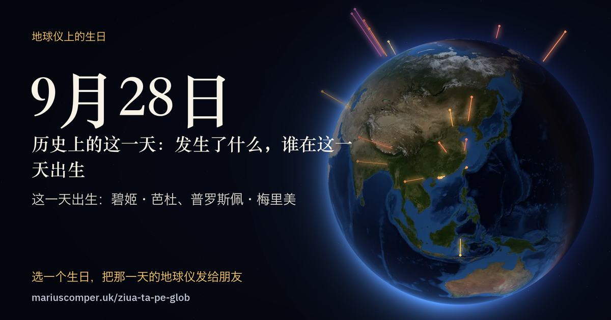 9月28日的地球，以及当天各件事的光柱