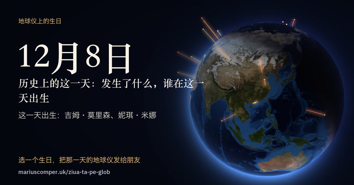 12月8日的地球，以及当天各件事的光柱